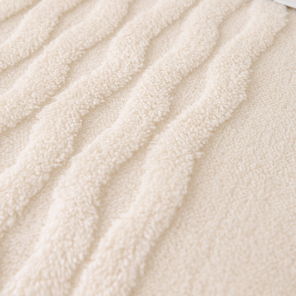 Modern 3D Water Ripple Sofa Cover, Non-Shedding Cream Style Furniture Protector Throw