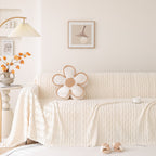 Modern 3D Water Ripple Sofa Cover, Non-Shedding Cream Style Furniture Protector Throw