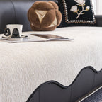 Chenille Couch Cover with Scalloped Edge, Non-Slip Modular Slipcover Sectional