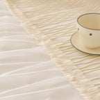 Soft Warm Flannel Couch Cover Throw Blanket with French Flounce, Beautiful Furniture Throws for Sofas