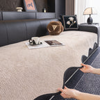 Chenille Couch Cover with Scalloped Edge, Non-Slip Modular Slipcover Sectional
