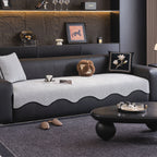 Chenille Couch Cover with Scalloped Edge, Non-Slip Modular Slipcover Sectional