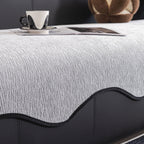 Chenille Couch Cover with Scalloped Edge, Non-Slip Modular Slipcover Sectional