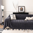 Thick Plush Sofa Cover Throw for Couch, 3D Textured Herringbone Washable Slipcover