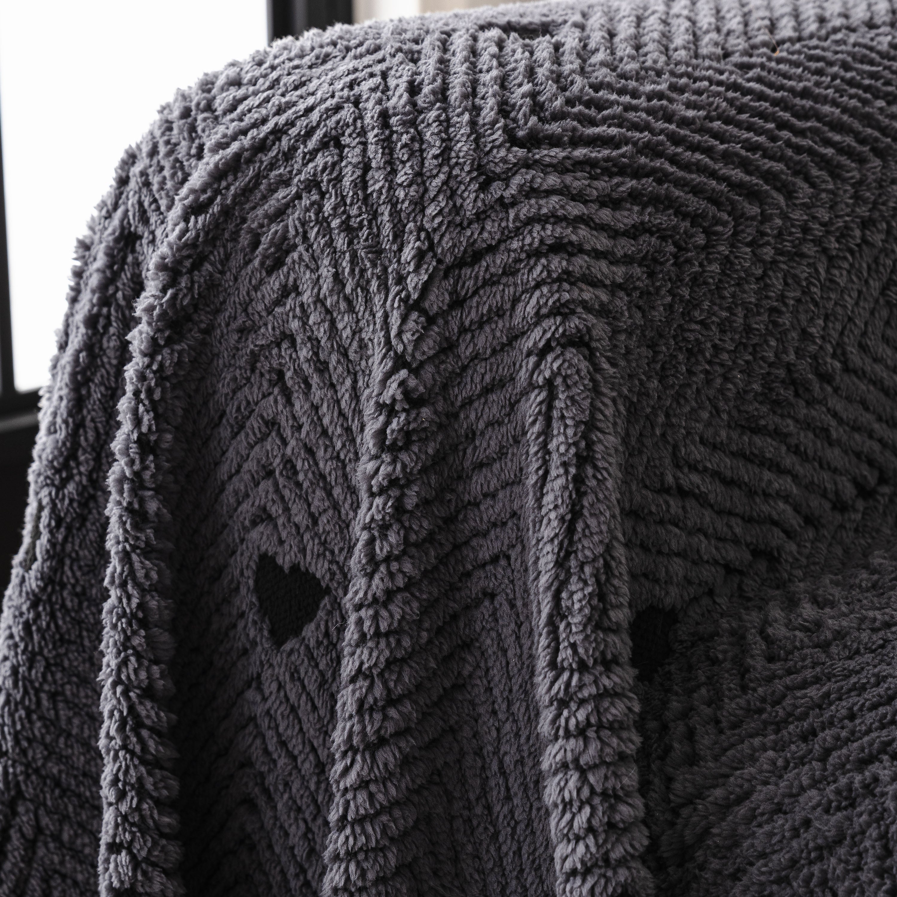 Thick Plush Sofa Cover Throw for Couch, 3D Textured Herringbone Washable Slipcover