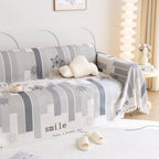 Chenille Sofa Cover Throw, Smile Couch Cover Blanket Throws for Couches, Soft Sofa Towel