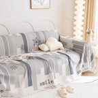 Chenille Sofa Cover Throw, Smile Couch Cover Blanket Throws for Couches, Soft Sofa Towel