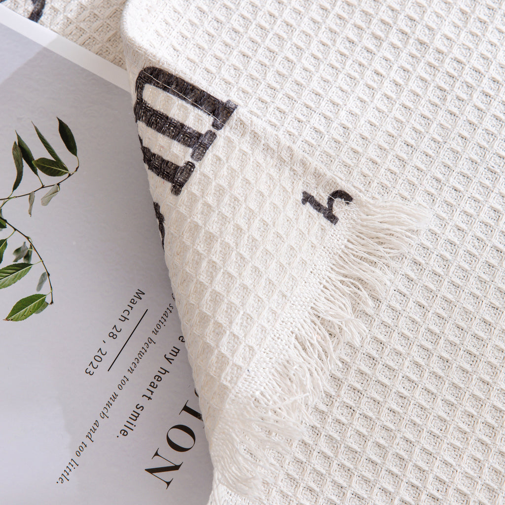 Chenille Sofa Cover Throw, Smile Couch Cover Blanket Throws for Couches, Soft Sofa Towel