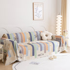 Chenille Sofa Cover Throw, Smile Couch Cover Blanket Throws for Couches, Soft Sofa Towel
