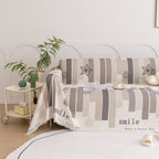 Chenille Sofa Cover Throw, Smile Couch Cover Blanket Throws for Couches, Soft Sofa Towel
