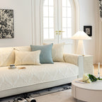 Baroque Sofa Cover – Quilted Cotton, Non-Slip, Washable with Ornate Embroidery