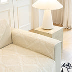 Baroque Sofa Cover – Quilted Cotton, Non-Slip, Washable with Ornate Embroidery