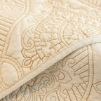Baroque Sofa Cover – Quilted Cotton, Non-Slip, Washable with Ornate Embroidery