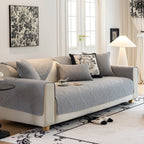 Baroque Sofa Cover – Quilted Cotton, Non-Slip, Washable with Ornate Embroidery