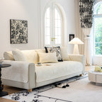 Baroque Floral Quilted Cotton Sofa Cover, Non-Slip Washable Couch Protector