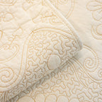 Baroque Floral Quilted Cotton Sofa Cover, Non-Slip Washable Couch Protector