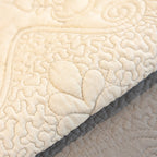 Baroque Floral Quilted Cotton Sofa Cover, Non-Slip Washable Couch Protector