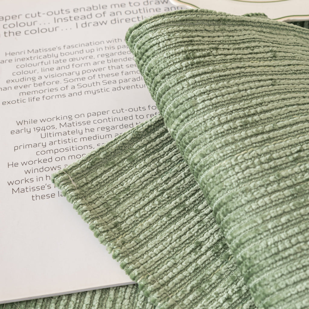 Plush Solid Color Striped Sofa Cover, Washable Non-Slip Textured Couch Seat Pad