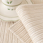 Plush Solid Color Striped Sofa Cover, Washable Non-Slip Textured Couch Seat Pad