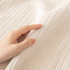 Plush Solid Color Striped Sofa Cover, Washable Non-Slip Textured Couch Seat Pad