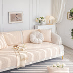 Geometric Textured Cotton Quilted Sofa Cover, Non-Slip Washable Couch Protector