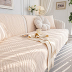 Quilted Geometric Cotton Sofa Cover, Non-Slip & Thick Padded Furniture Covers