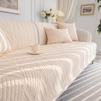 Quilted Geometric Cotton Sofa Cover, Non-Slip & Thick Padded Furniture Covers