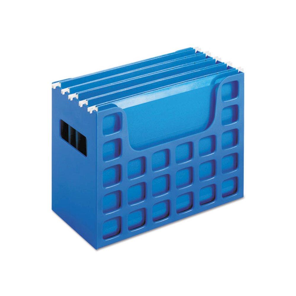 Desktop File With Hanging Folders, Letter Size, 6 Long, Blue