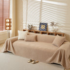 Textured Throw Blanket with 3D Dobby Weave, Minimalist Furniture Protector for Couch