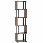 5-Tier S-Shaped Bookshelf with Open Cubes & Anti-Tip Kit