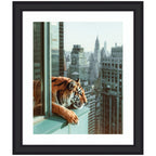Framed Art Urban Tiger Overlooking Manhattan by Michael Schauer