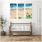 A Day of Play Vibrant 3 Piece Framed Canvas Wall Art Set by Janet Meinke Lau