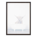 Blake Highland Cow in Tub Color Framed Printed Glass by Amy Peterson Art Studio