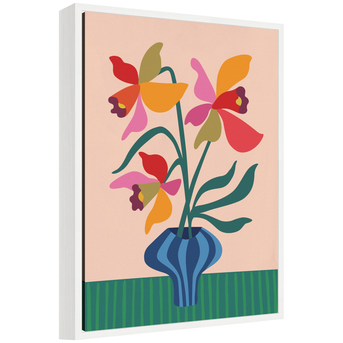 Sylvie Daffodils and Vase Framed Canvas by Rachel Lee