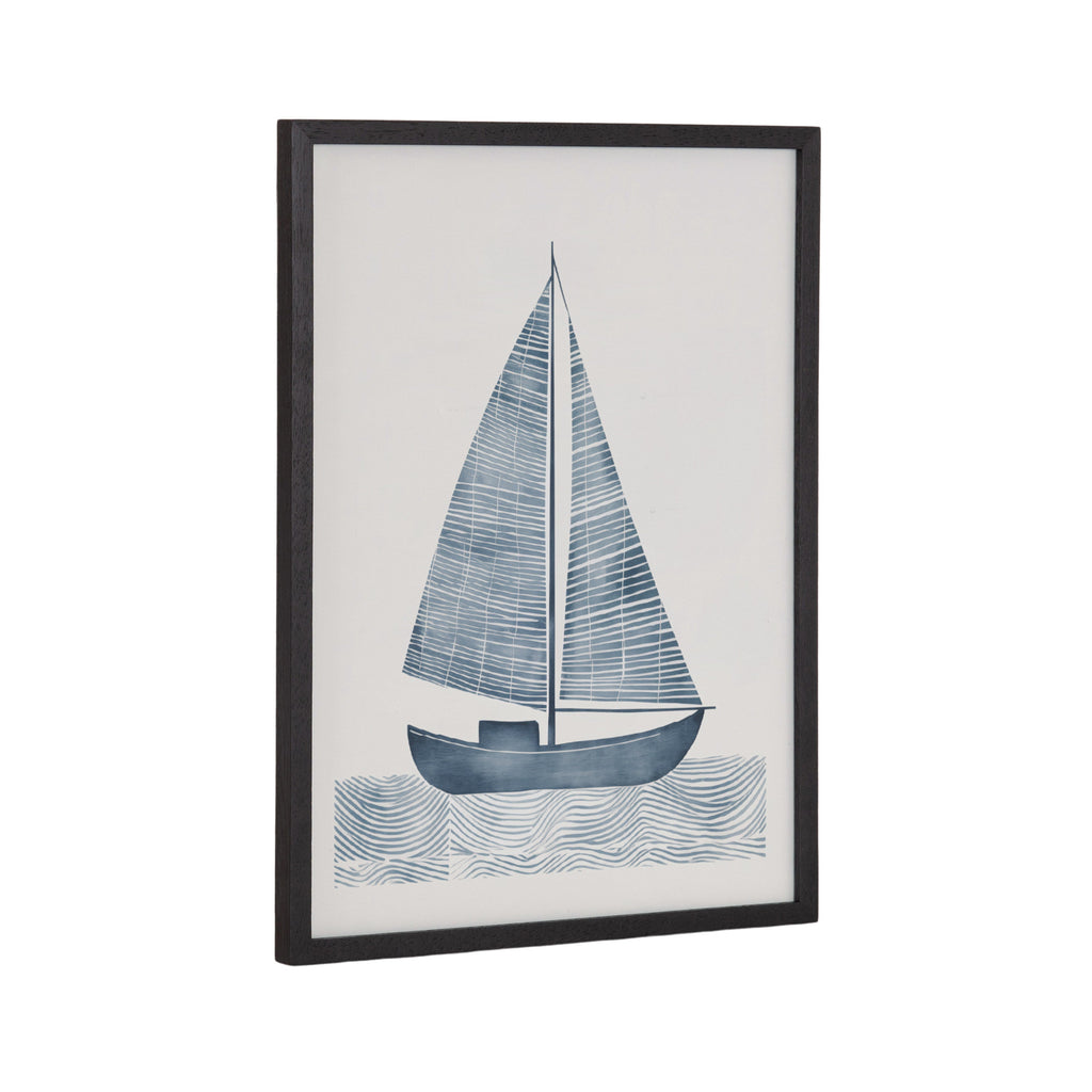 Gallery Nautical Blue Sailboat Print by The Creative Bunch Studio
