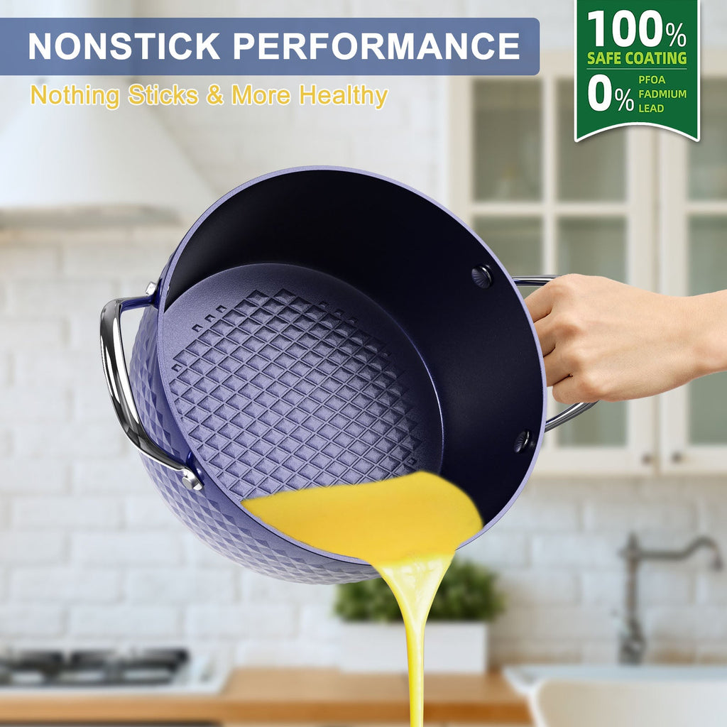 CasaFoyer 24cm Induction Casserole Dish with Lid - 2.2L Non-Stick Stock Pot