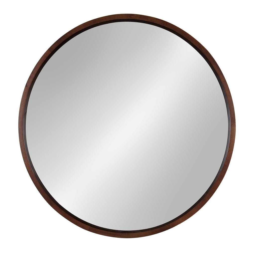Hutton Round Wood Wall Mirror