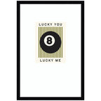 Lucky You Lucky Me Green Striped 8 Ball Print, Dopamine Decor for Home or Apartment Retro Poster by Lucky Guava Framed Wall Art Print