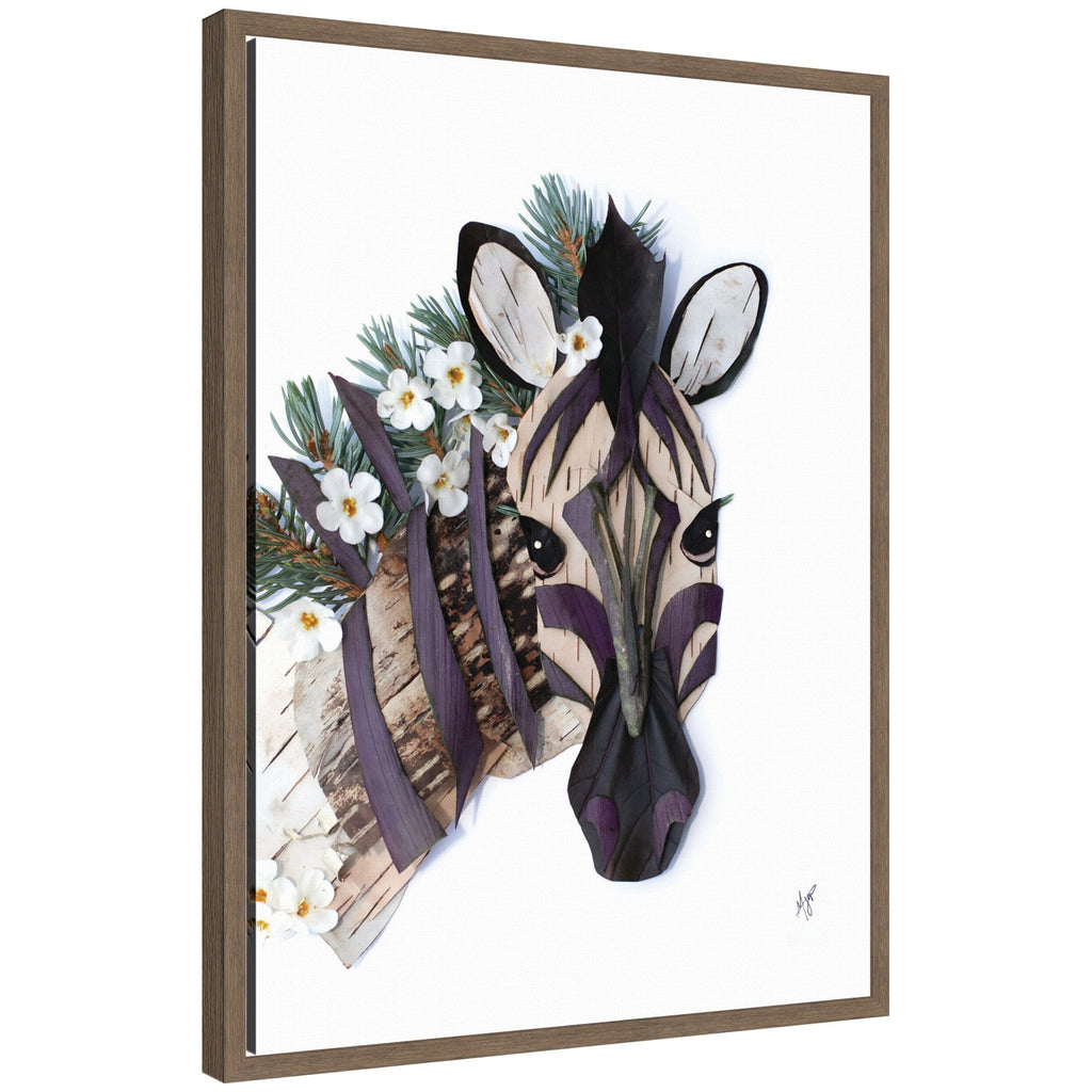 Zebra by Madeline Jeppesen Framed Canvas Wall Art Print