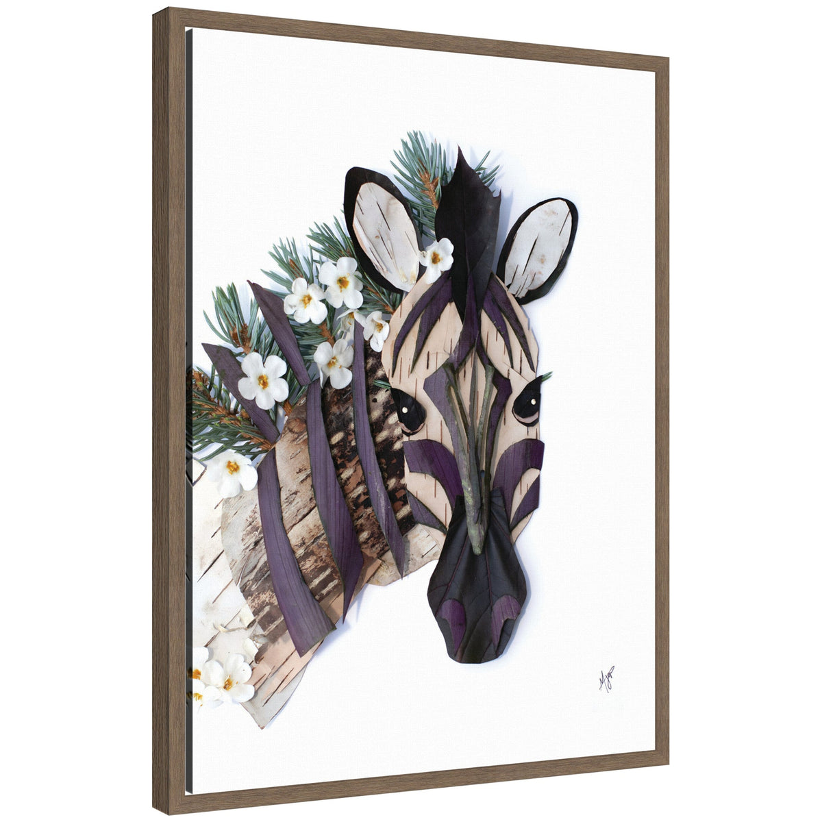 Zebra by Madeline Jeppesen Framed Canvas Wall Art Print