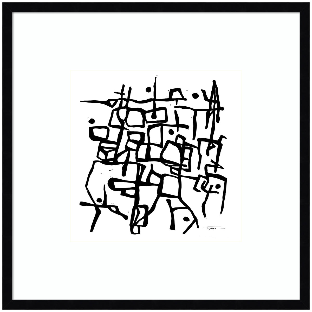 Organic Lines BW Grayscale by Statement Goods Framed Wall Art Print