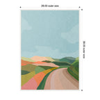 Sylvie Beautiful Landscape with Road Framed Canvas by July Art Prints