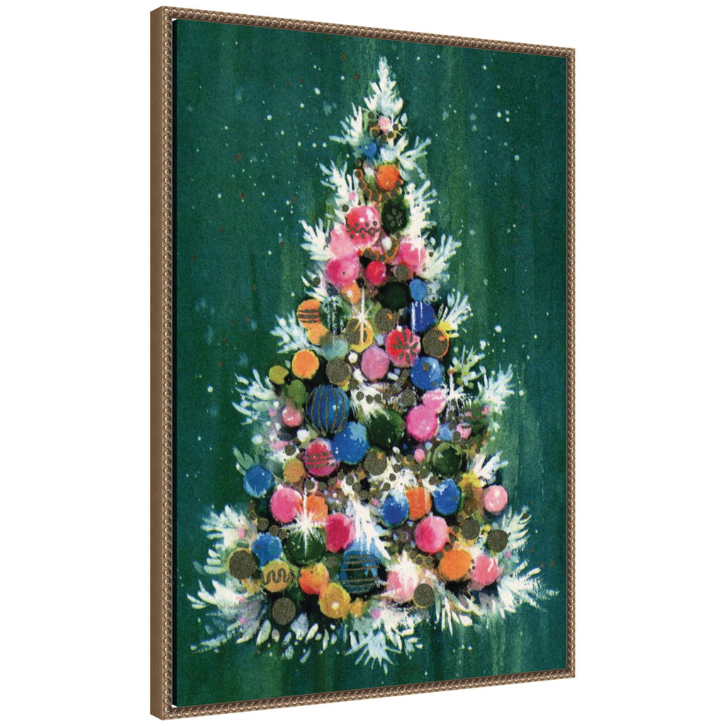 Sylvie Beaded Christmas Tree Framed Canvas by Corinna Buchholz of Piddix