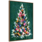 Sylvie Beaded Christmas Tree Framed Canvas by Corinna Buchholz of Piddix