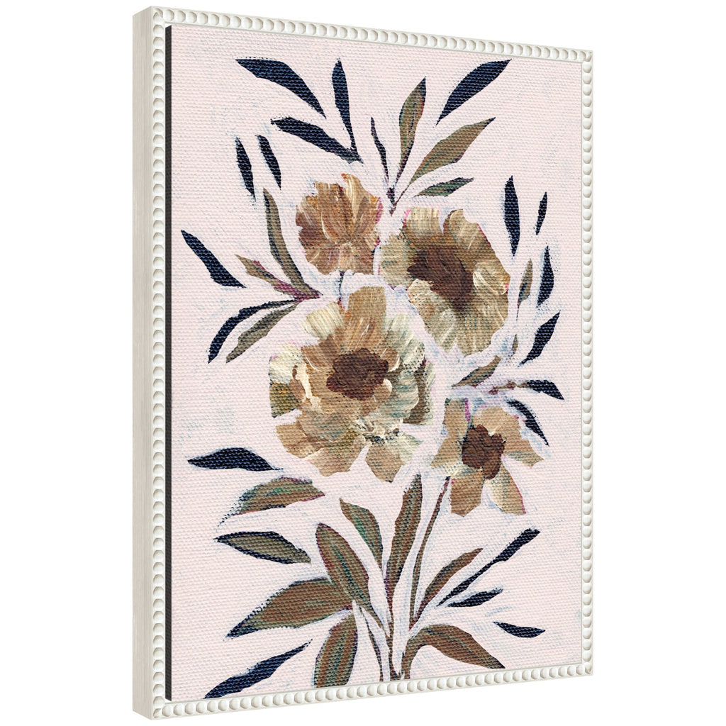 Sylvie Muted Paintrely Florals Framed Canvas by Nikita Jariwala