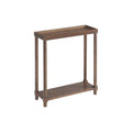 New Ridge Home Goods Harrison Narrow Side End Tables with Shelf, Set of 2, Antique Chestnut