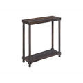 New Ridge Home Goods Harrison Narrow Side End Tables with Shelf, Set of 2,  Espresso