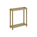 New Ridge Home Goods Harrison Narrow Side End Tables with Shelf, Set of 2, Distressed Oak