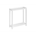 New Ridge Home Goods Harrison Narrow Side End Tables with Shelf, Set of 2, White