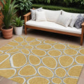 8' X 10' Gold Gray And Ivory Abstract Washable Indoor Outdoor Area Rug